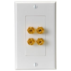 Main product image for Audtek WP-4B Wallplate Four Banana/Binding Post 261-354